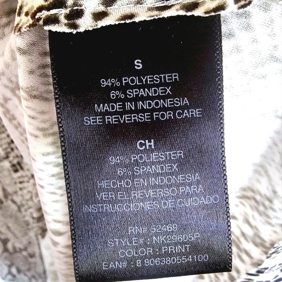 Norma Kamali Snake Skin Print Rushed Short Sleeve Wrap Dress Women's Size S - Picture 6 of 7